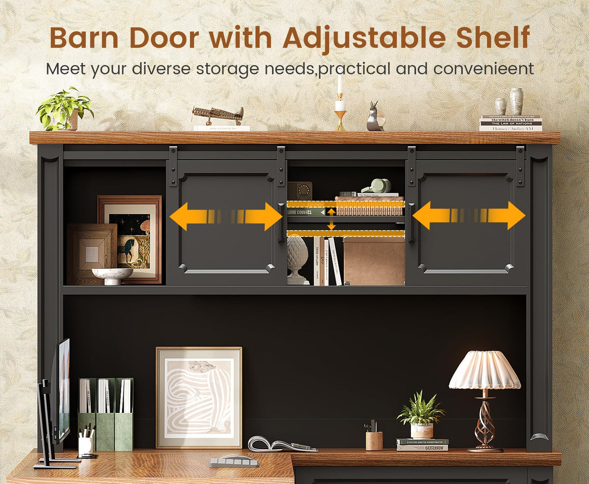 SEDETA Farmhouse Desk with Drawers for Home Office