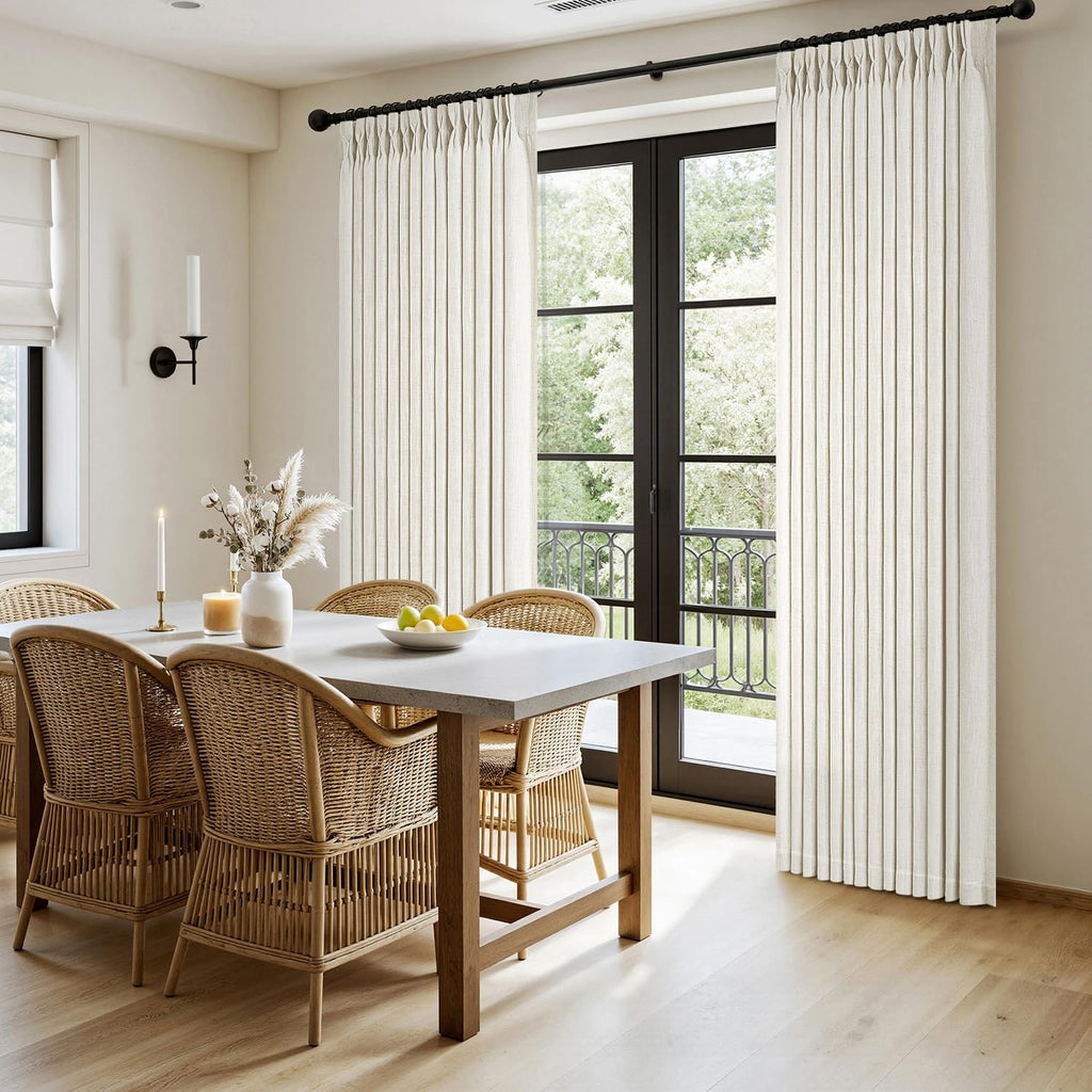 MIULEE Pinch Pleated Linen Light Filtering Curtains