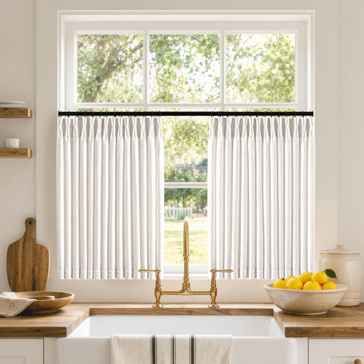 MIULEE Pinch Pleated Linen Light Filtering Curtains