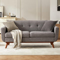 Kingfun 65" W Love Seat Sofa, Mid Century Modern Decor Loveseat Couches for Living Room, Button Tufted Upholstered Small Couch for Bedroom, Solid and Easy to Install Love Seats Furniture