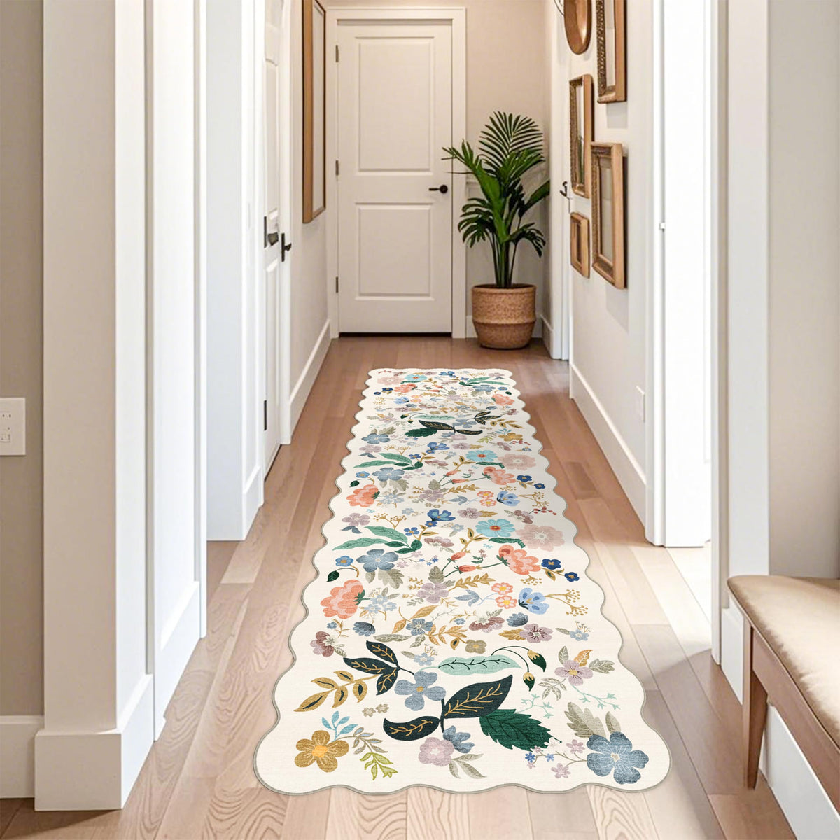Vintage Washable Non-Slip Hallway Runner Rug, 2' x 7'