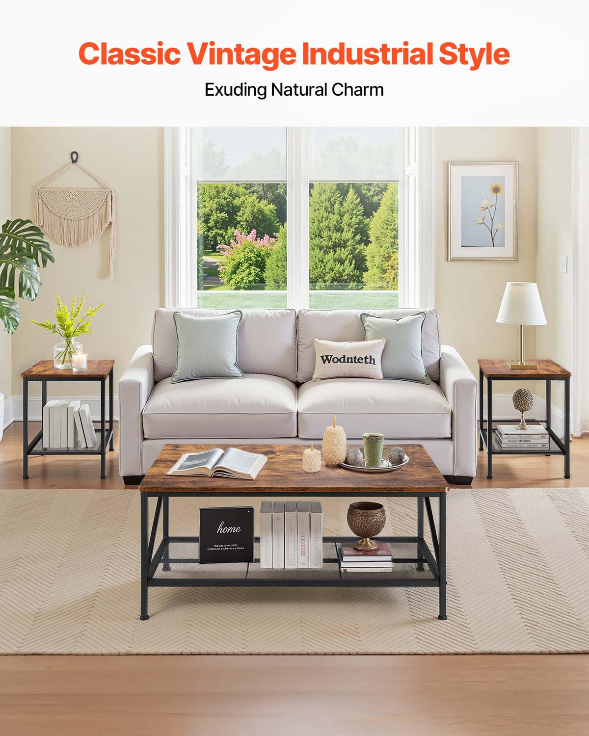 VEVOR 3 Pieces Living Room Table Sets