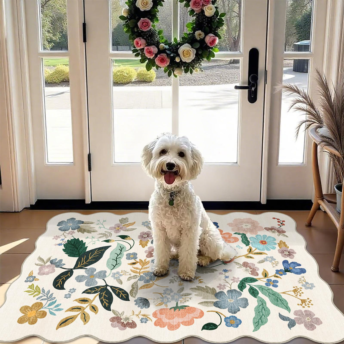 Vintage Washable Non-Slip Hallway Runner Rug, 2' x 7'