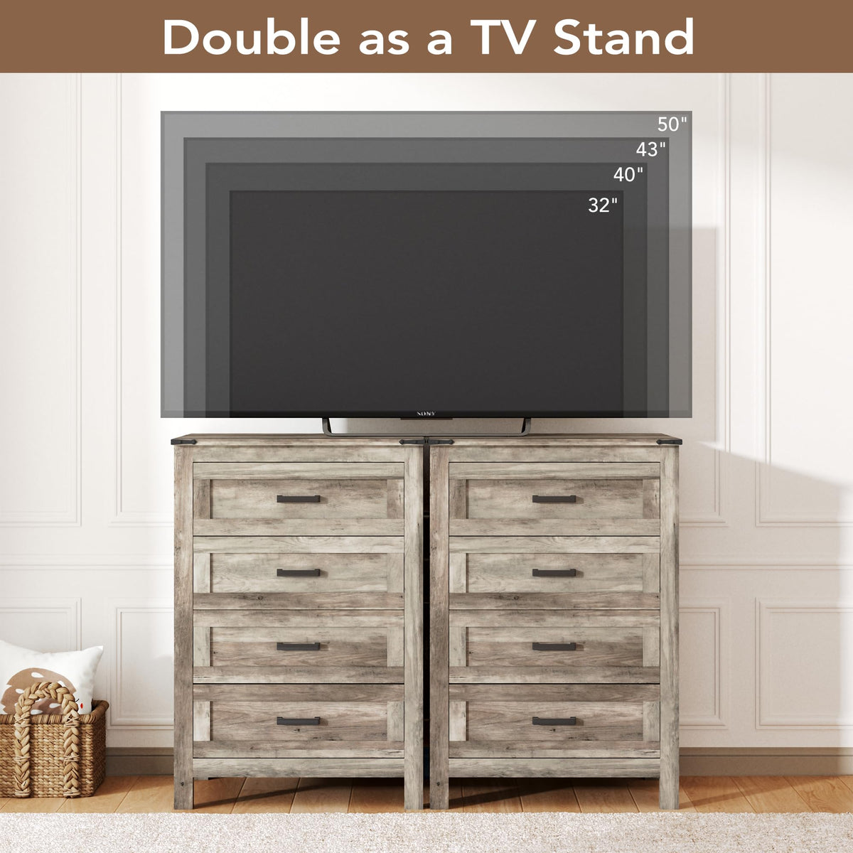 EazeHome Wooden Dresser for Bedroom