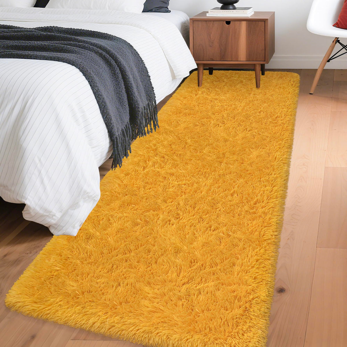 JiaoBaba Rainbow Tie-Dye Fluffy Area Rug for Kids