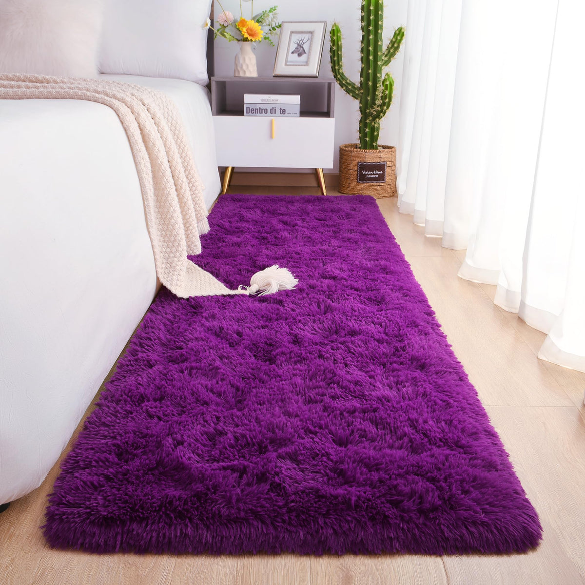 Chicrug Soft Runner Rug for Bedroom Living Room Plush Fluffy Rug 2x10