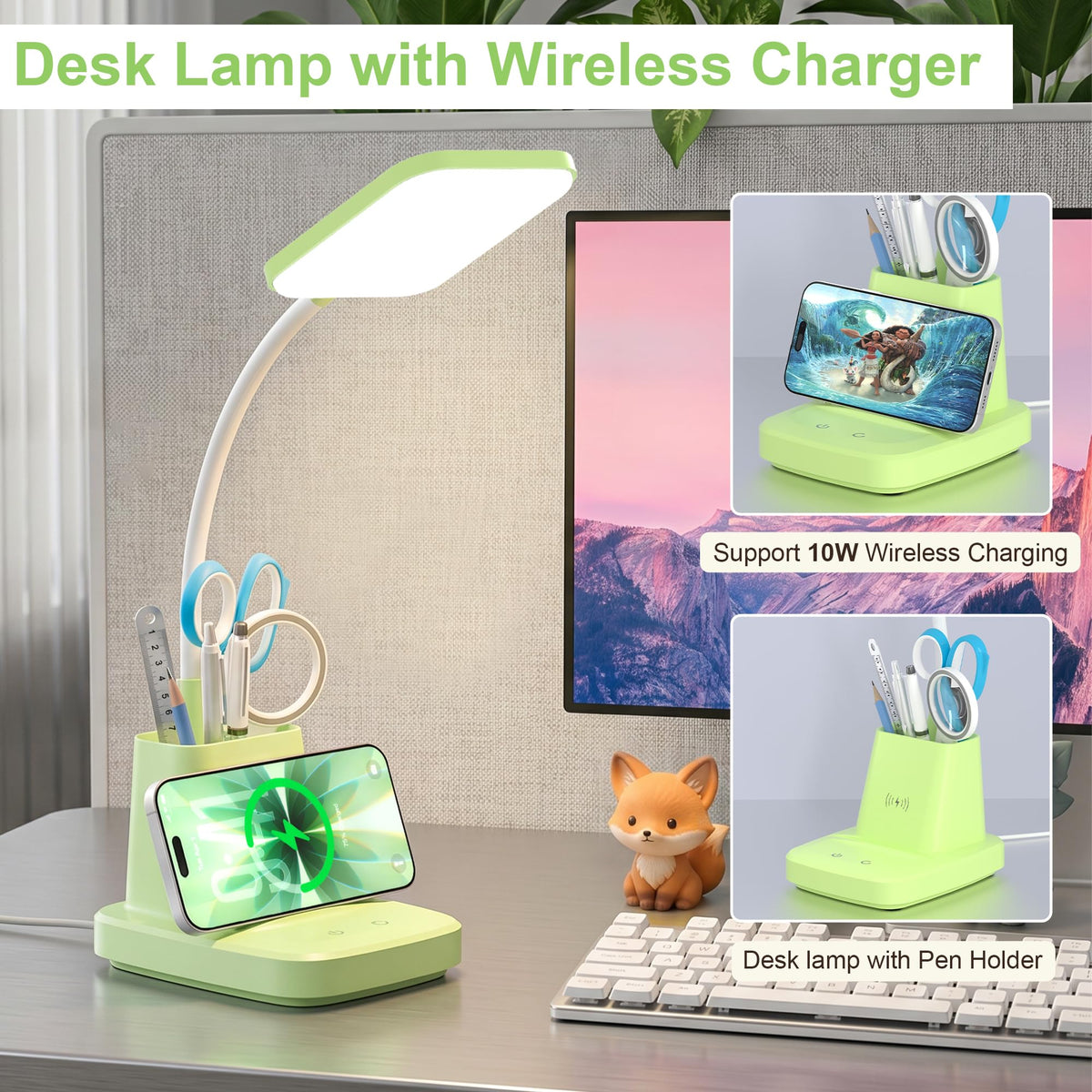 Sailstar Desk Lamp, Wireless Charger Small Desk Lamp, 3 Color Modes