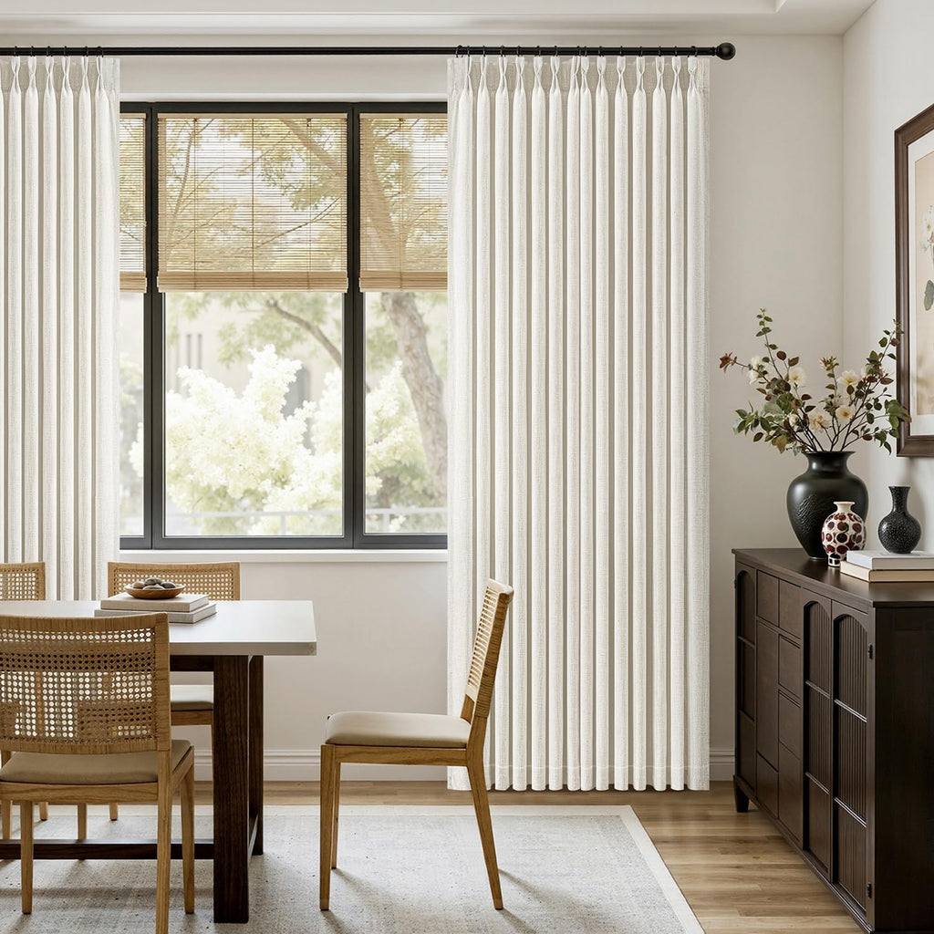 MIULEE Pinch Pleated Linen Light Filtering Curtains