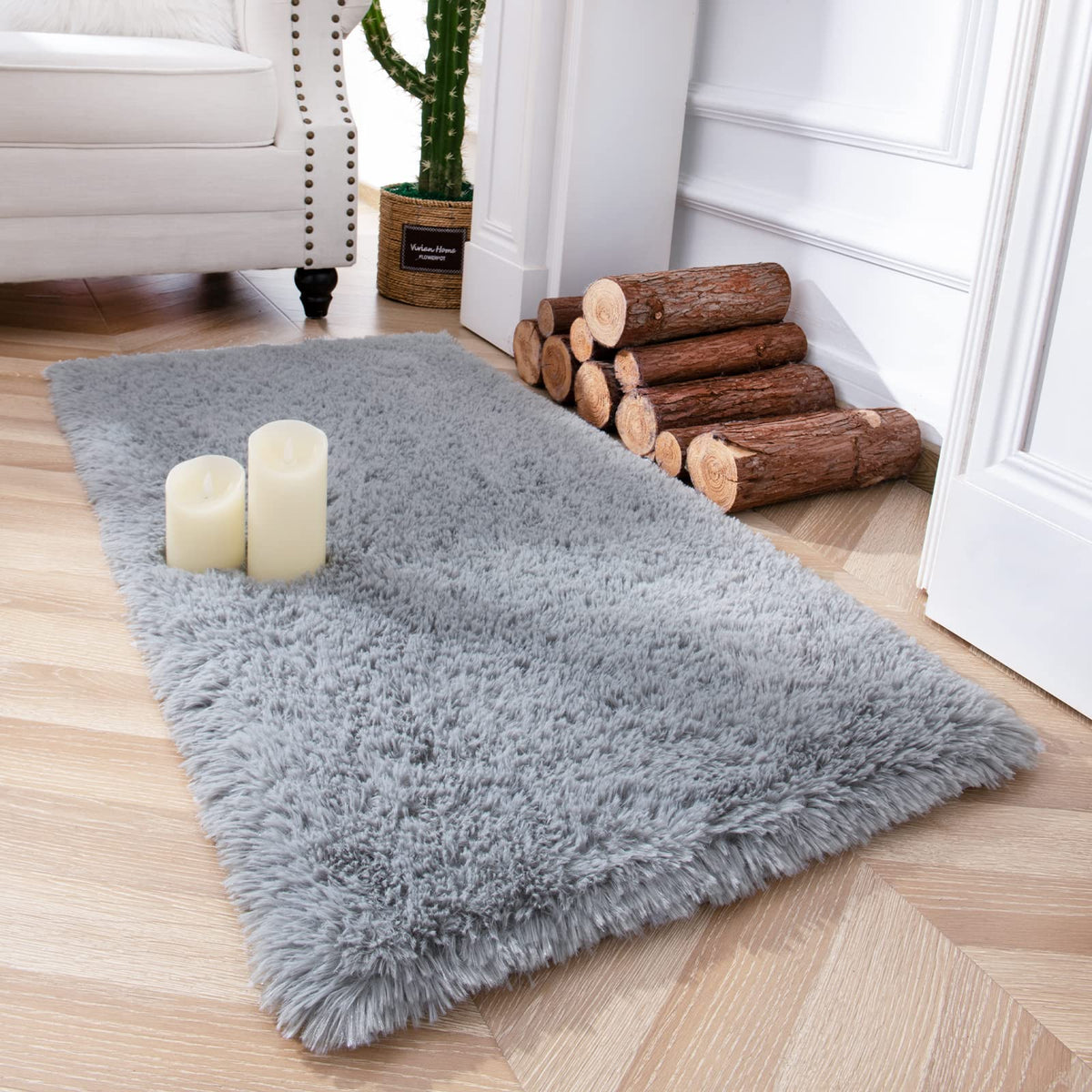 Chicrug Soft Runner Rug for Bedroom Living Room Plush Fluffy Rug 2x10