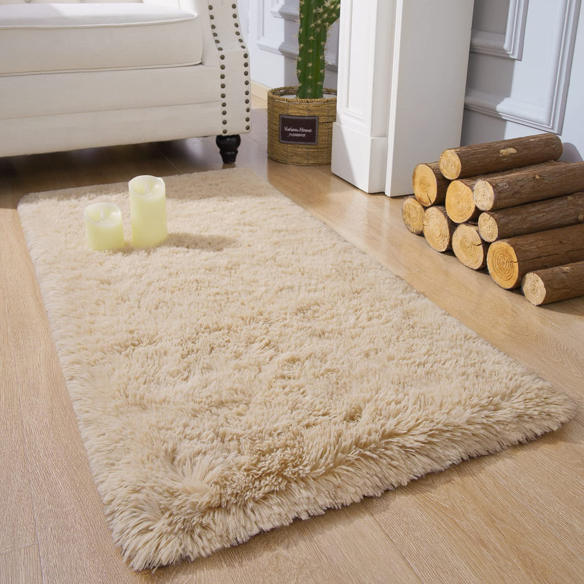 Chicrug Soft Runner Rug for Bedroom Living Room Plush Fluffy Rug 2x10