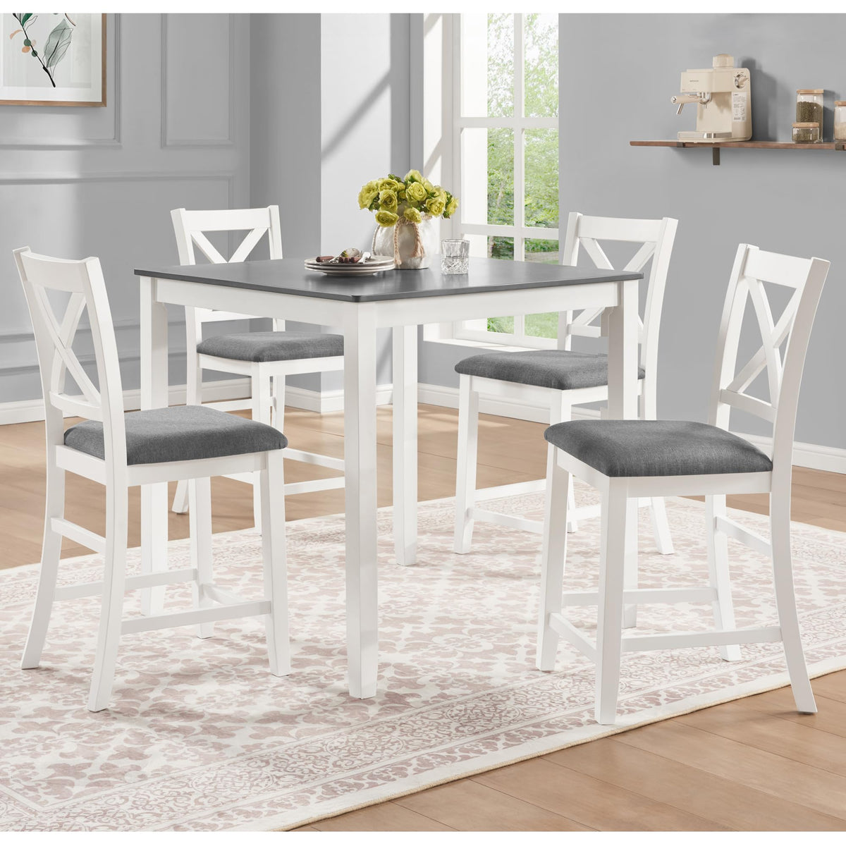 Harper & Bright Designs Wood Dining Table Set, Kitchen Furniture Set with with Table and Chairs