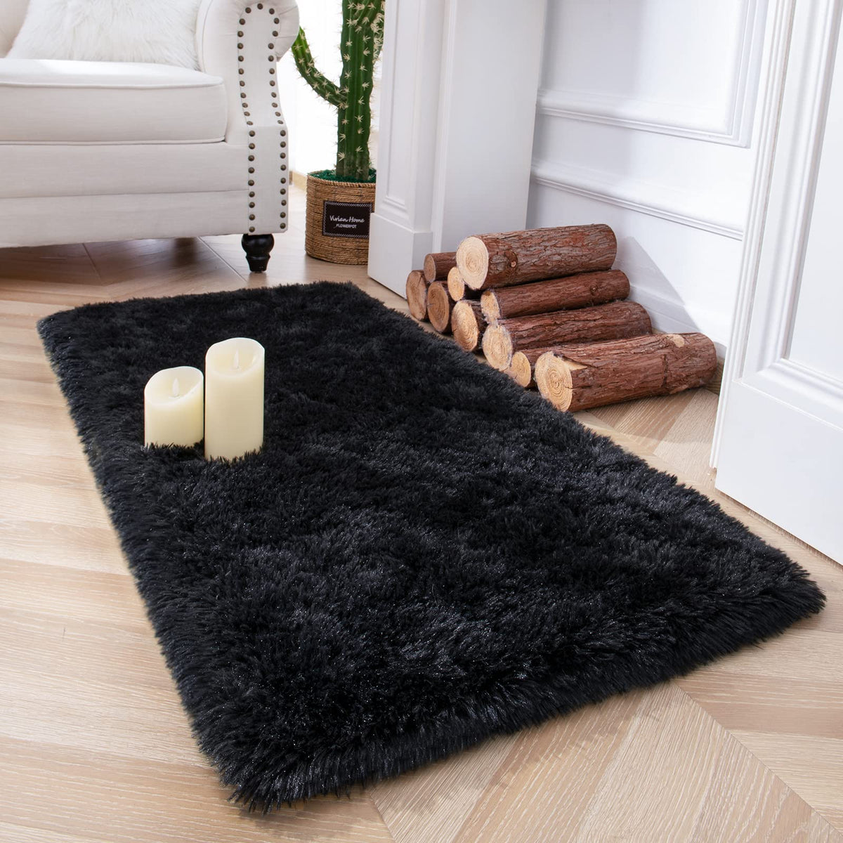 Chicrug Soft Runner Rug for Bedroom Living Room Plush Fluffy Rug 2x10