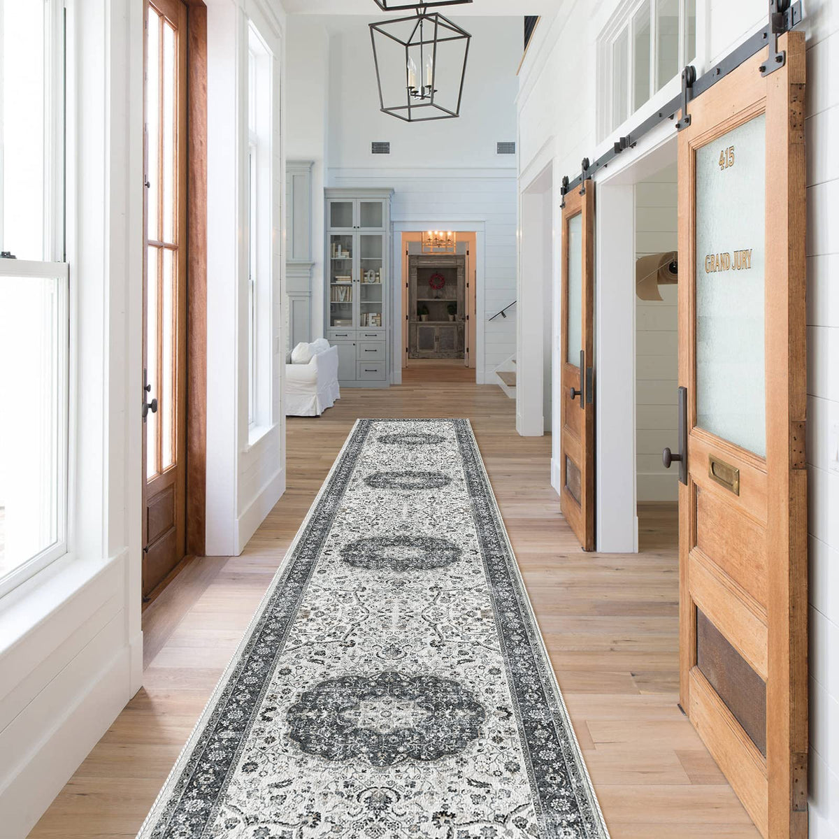 Vintage Washable Non-Slip Hallway Runner Rug, 2' x 7'