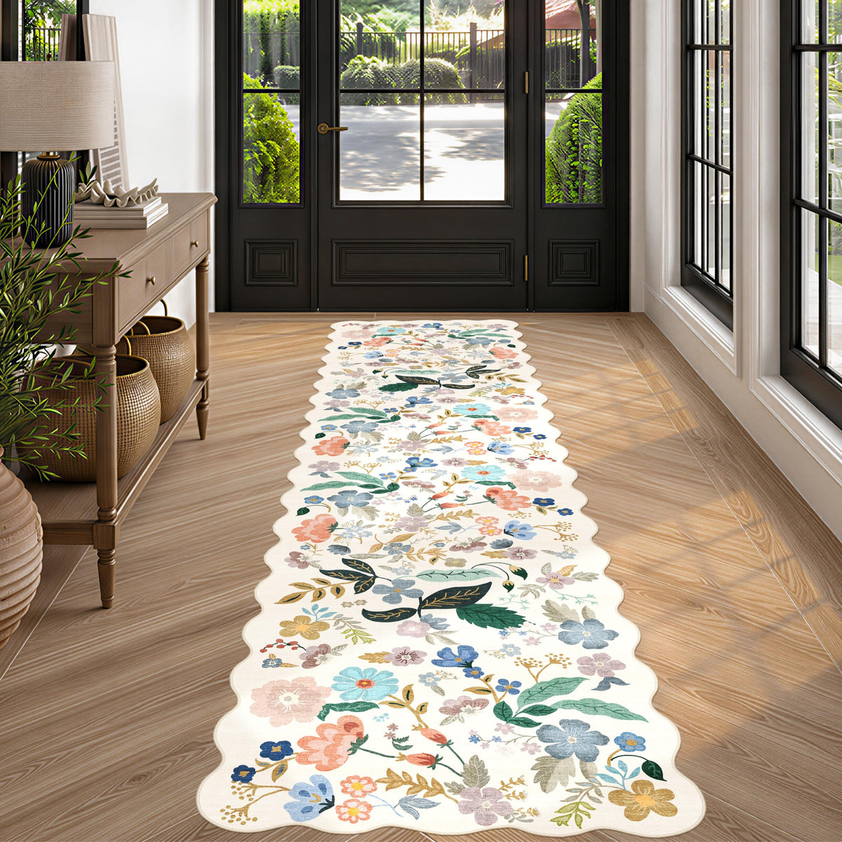 Vintage Washable Non-Slip Hallway Runner Rug, 2' x 7'
