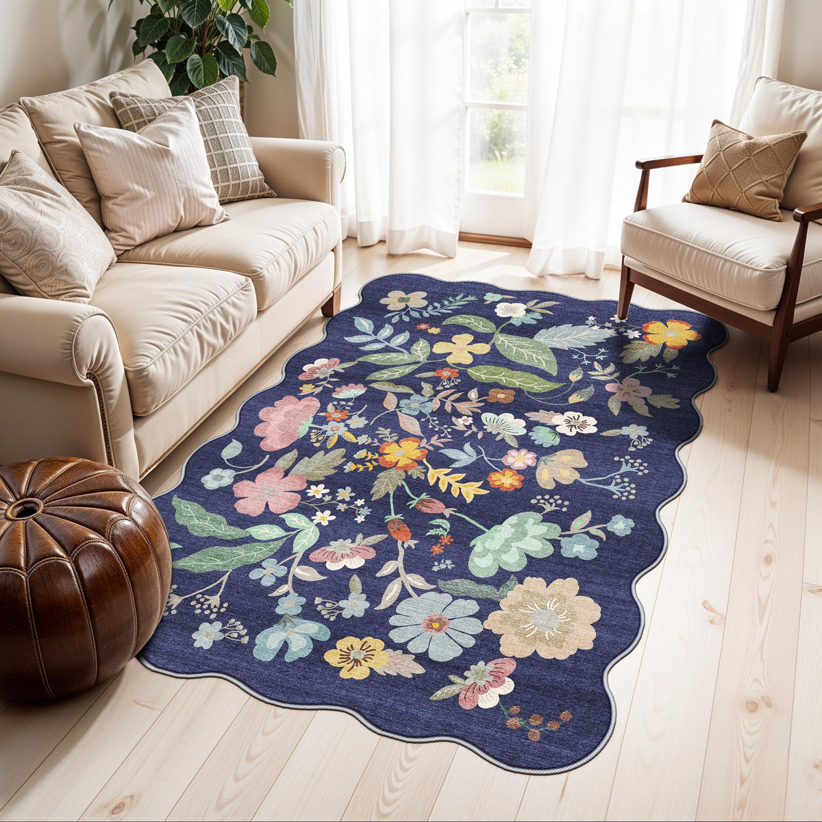Vintage Washable Non-Slip Hallway Runner Rug, 2' x 7'