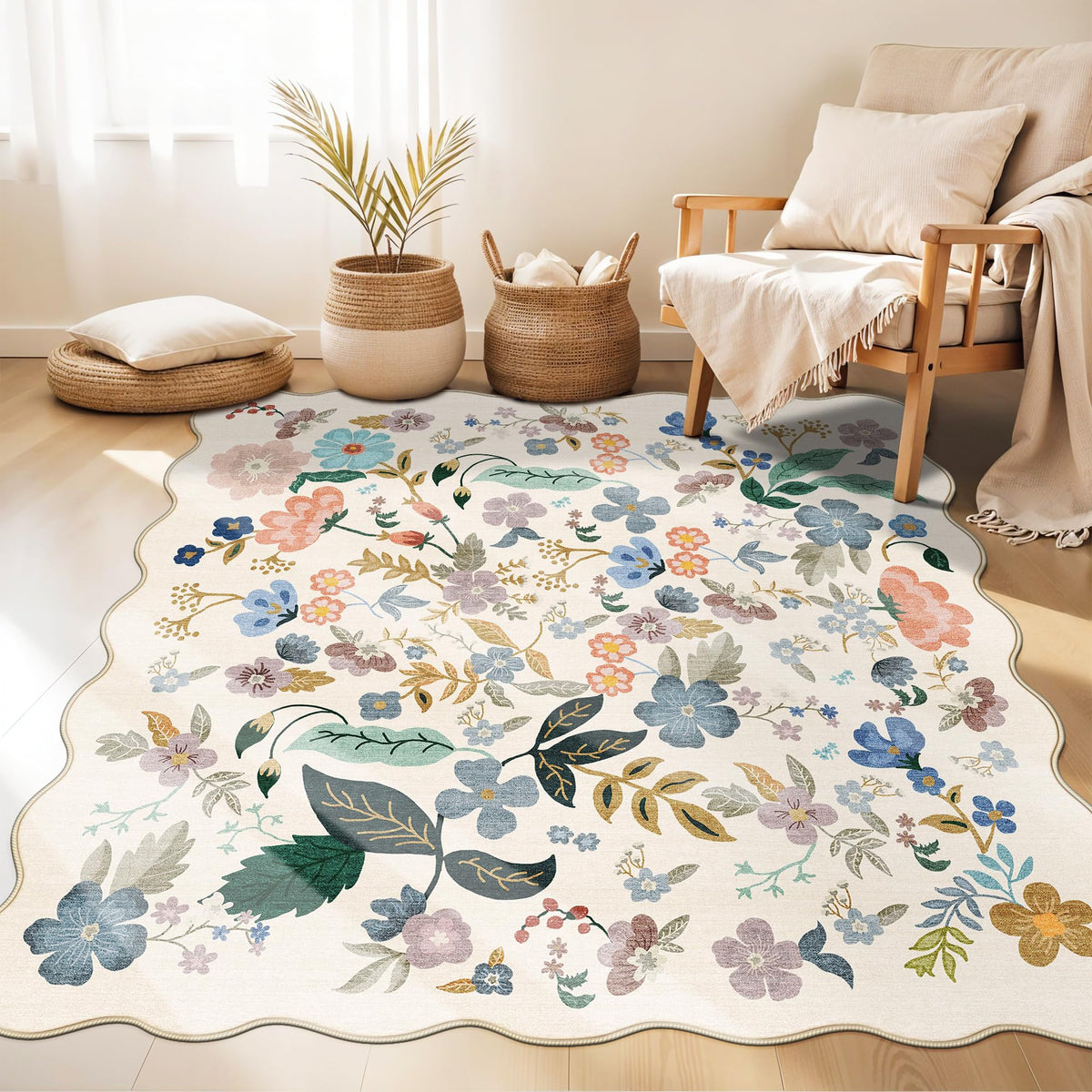 Vintage Washable Non-Slip Hallway Runner Rug, 2' x 7'