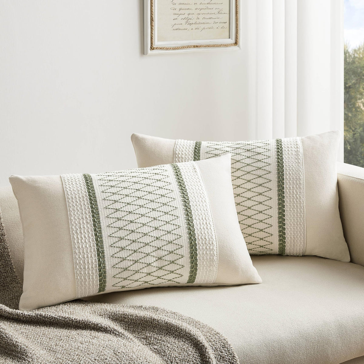 ZeeMart Contrast Throw Pillow Covers, 2-Pack Set