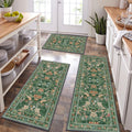 HEBE Boho Non-Slip Washable Kitchen Rugs, 3-Piece Set