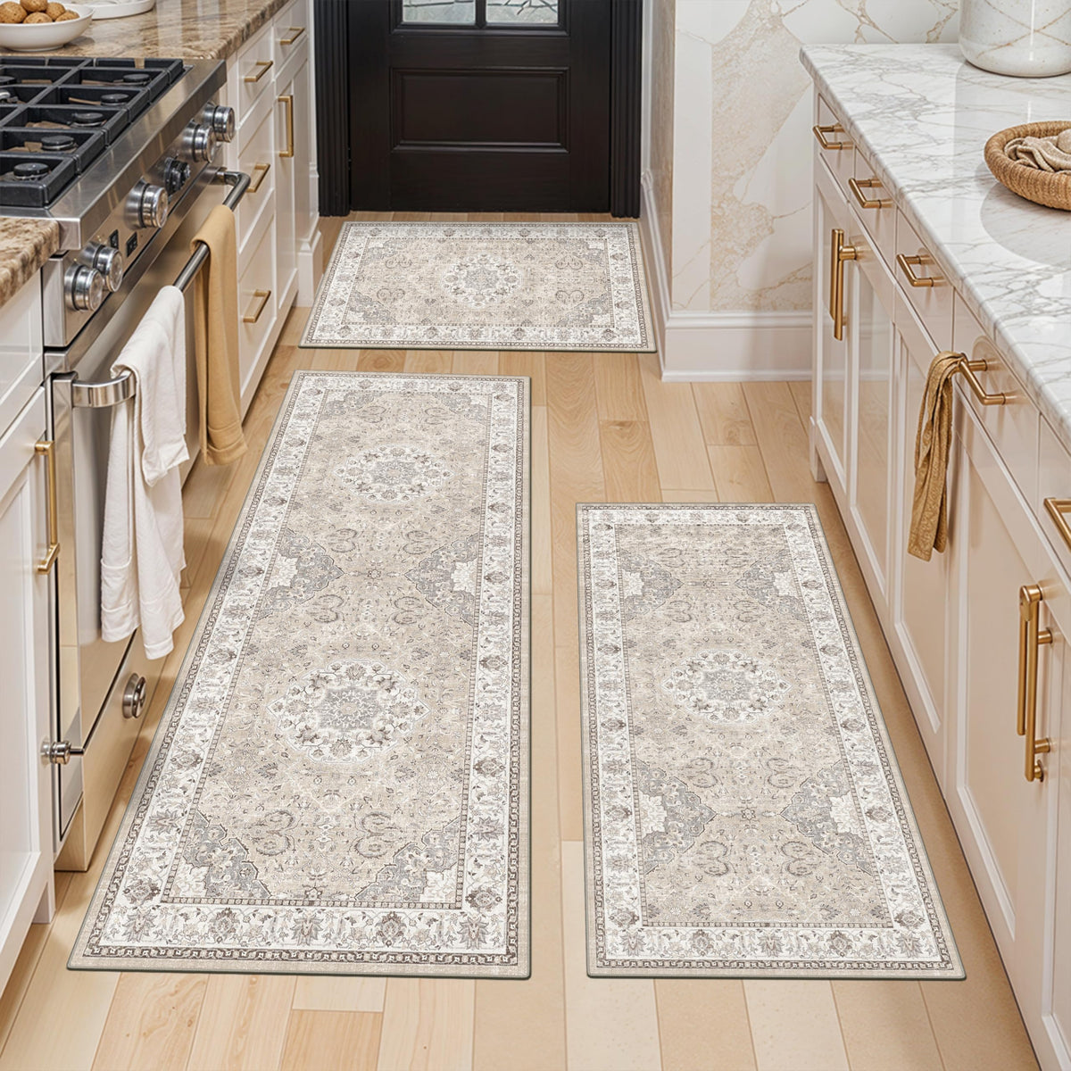Vintage Washable Non-Slip Hallway Runner Rug, 2' x 7'