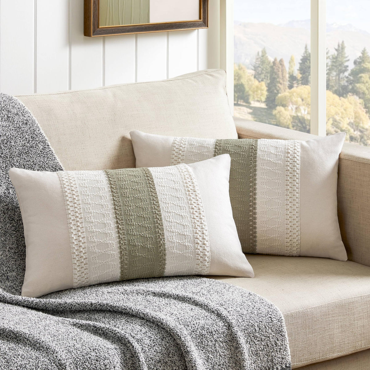 ZeeMart Contrast Throw Pillow Covers, 2-Pack Set