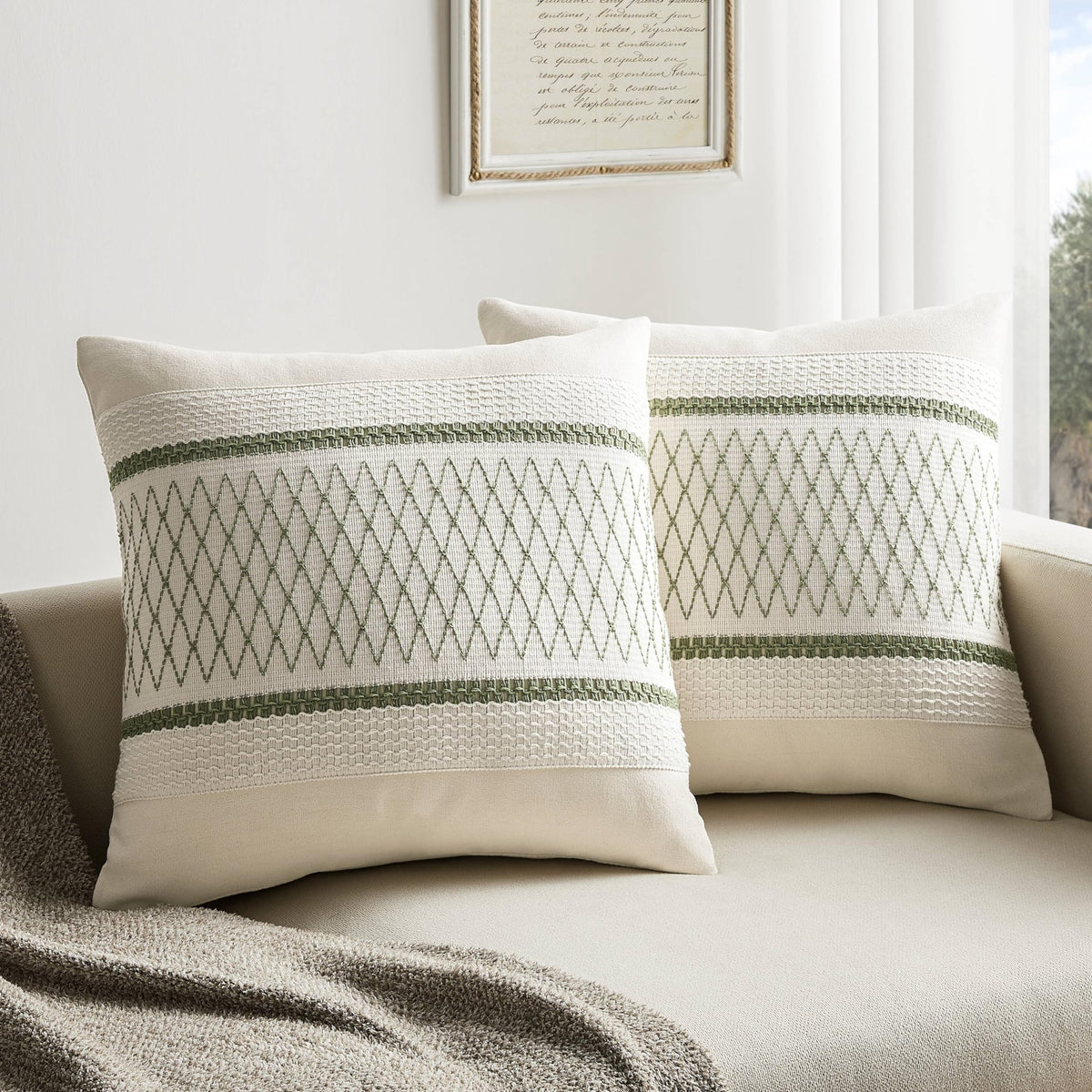 ZeeMart Contrast Throw Pillow Covers, 2-Pack Set