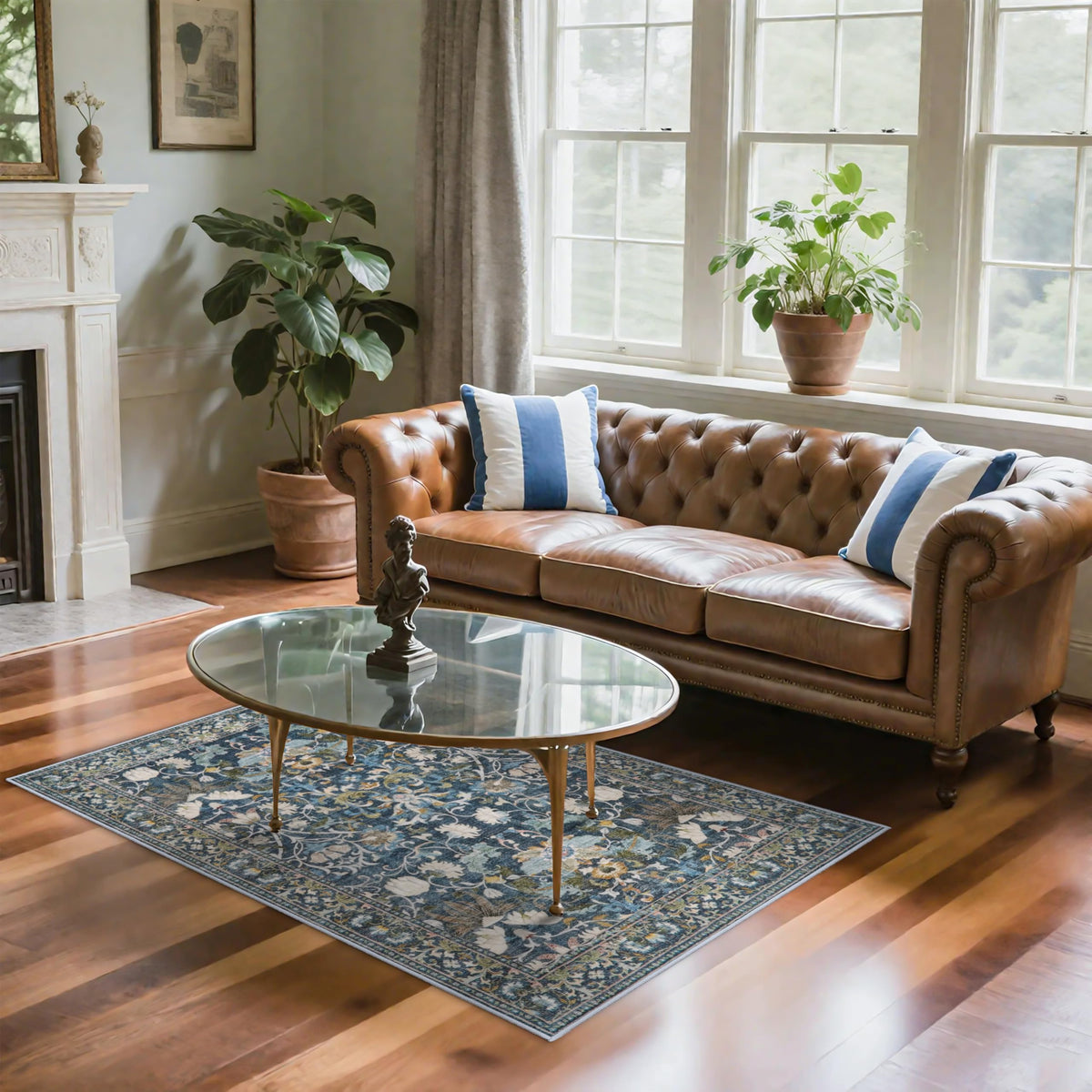 Vintage Washable Non-Slip Hallway Runner Rug, 2' x 7'