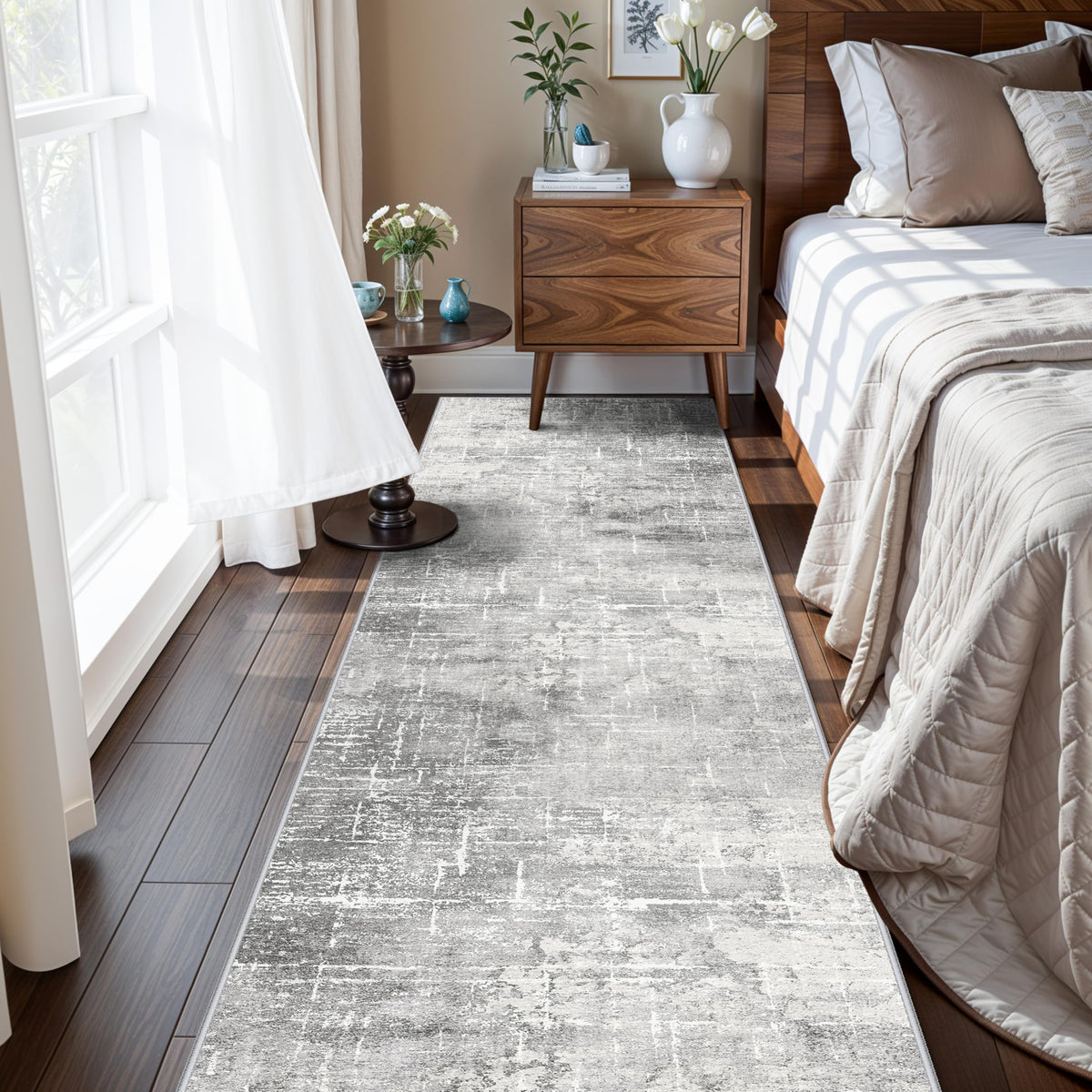 Vintage Washable Non-Slip Hallway Runner Rug, 2' x 7'