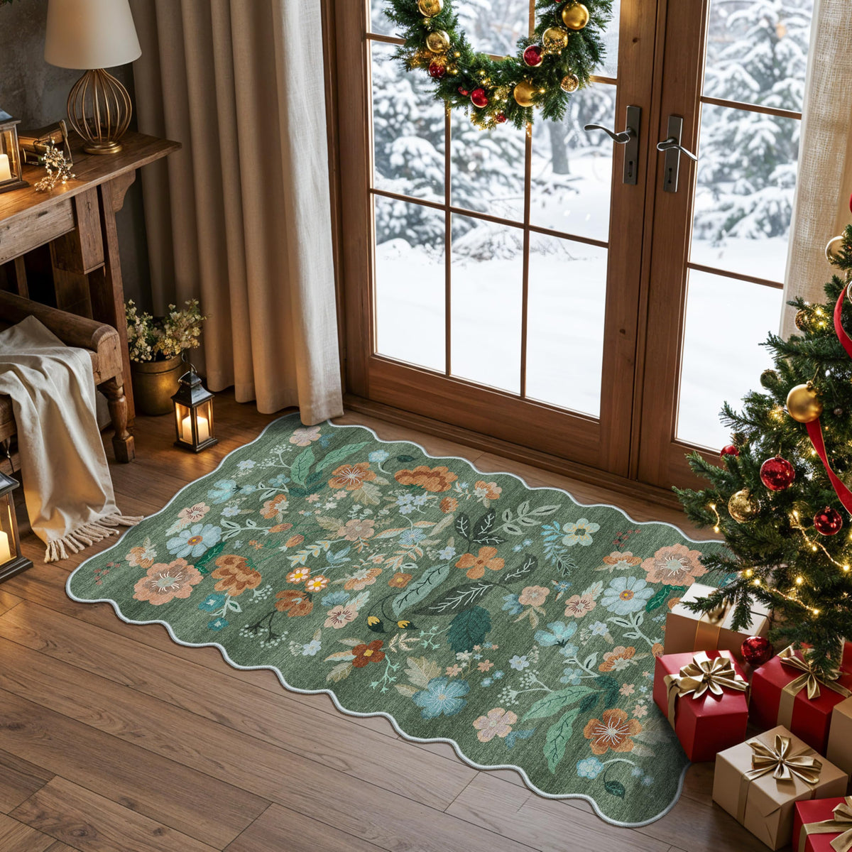 Vintage Washable Non-Slip Hallway Runner Rug, 2' x 7'