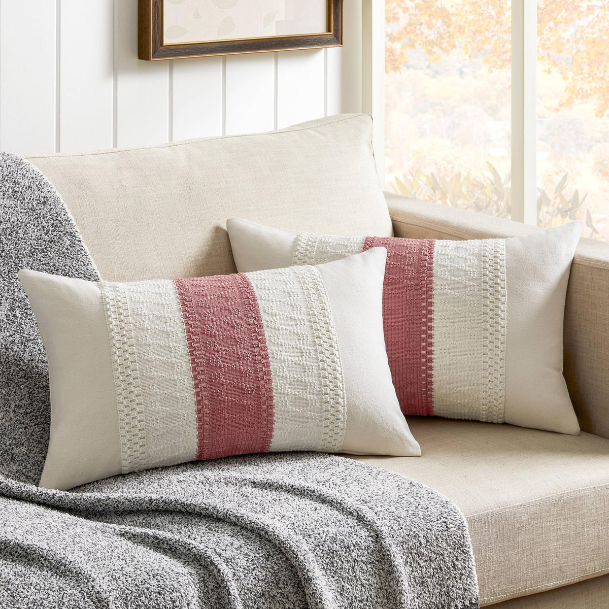 ZeeMart Contrast Throw Pillow Covers, 2-Pack Set