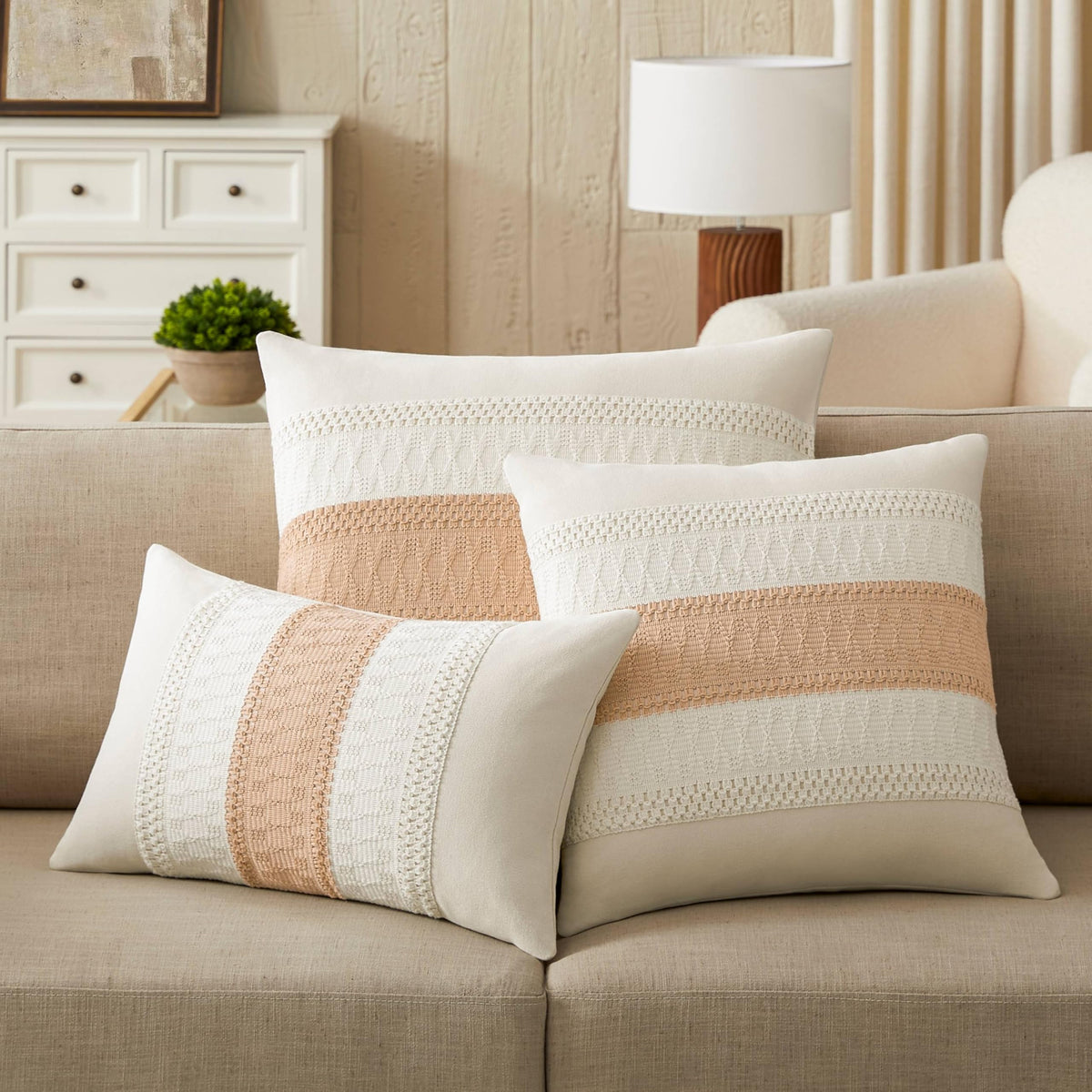ZeeMart Contrast Throw Pillow Covers, 2-Pack Set