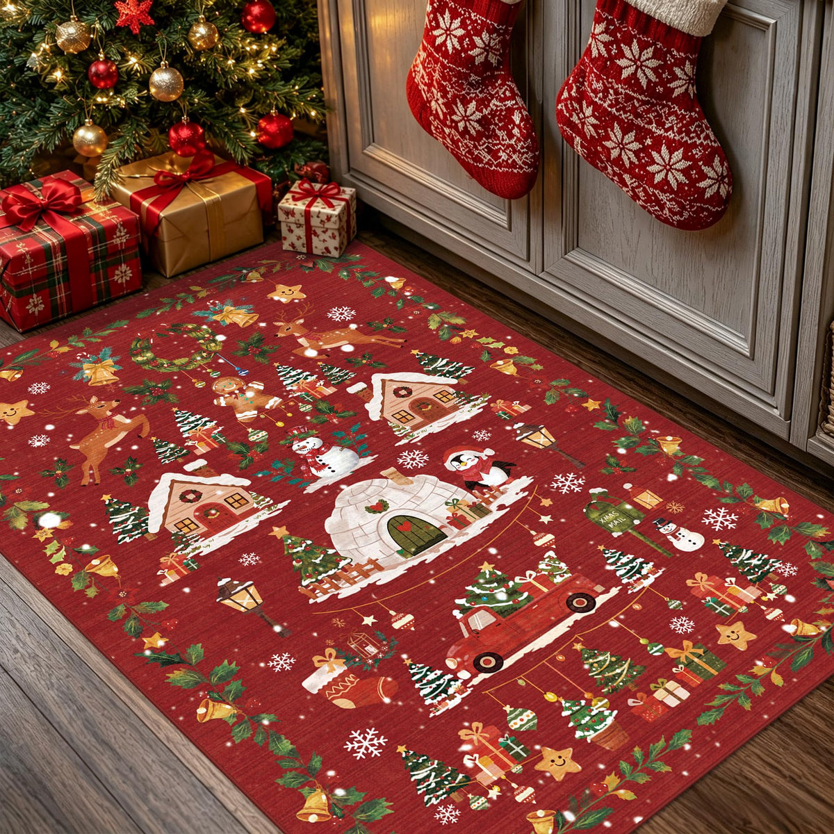 Vintage Washable Non-Slip Hallway Runner Rug, 2' x 7'