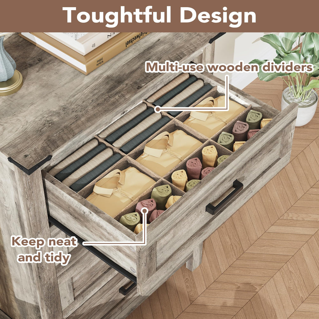 EazeHome Wooden Dresser for Bedroom