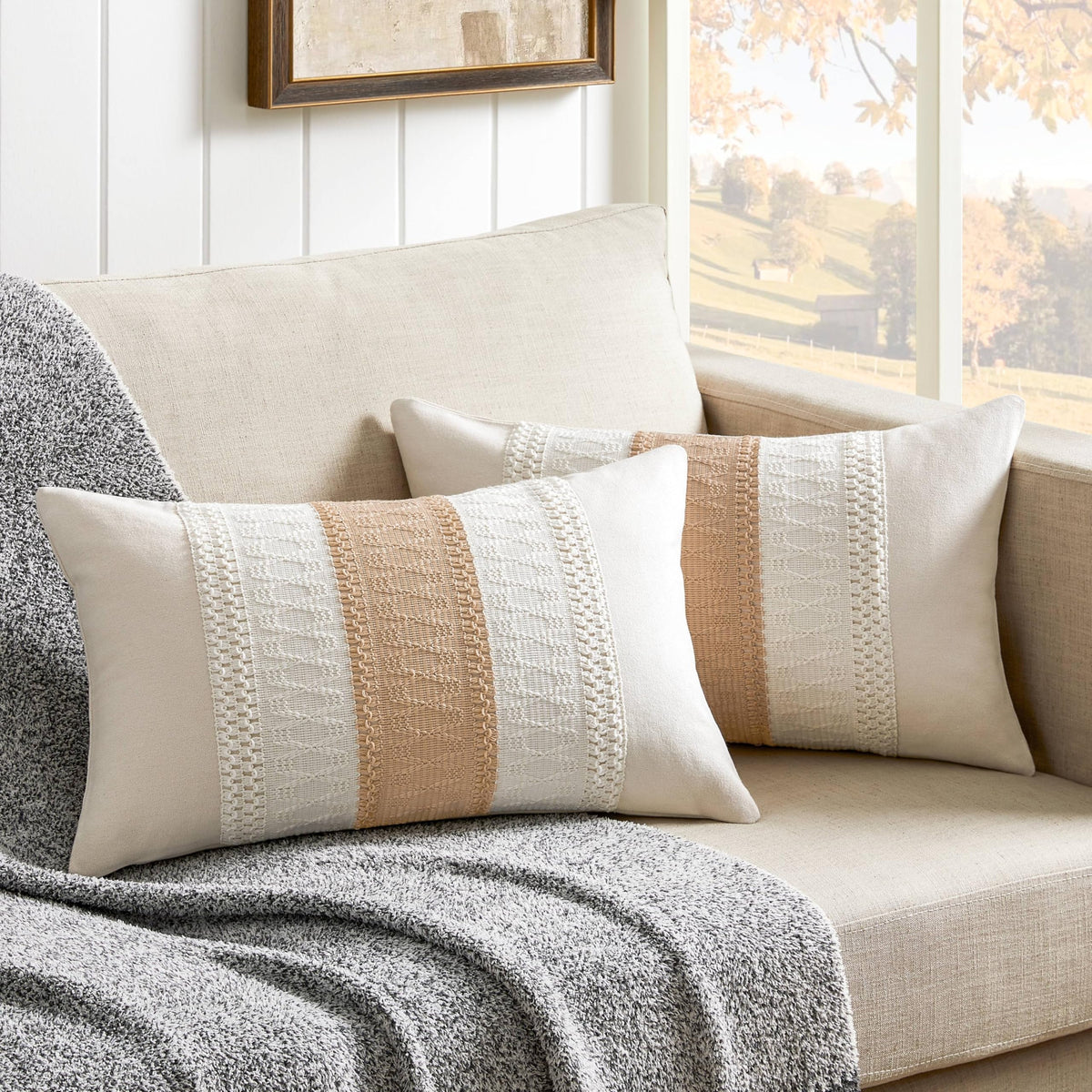 ZeeMart Contrast Throw Pillow Covers, 2-Pack Set