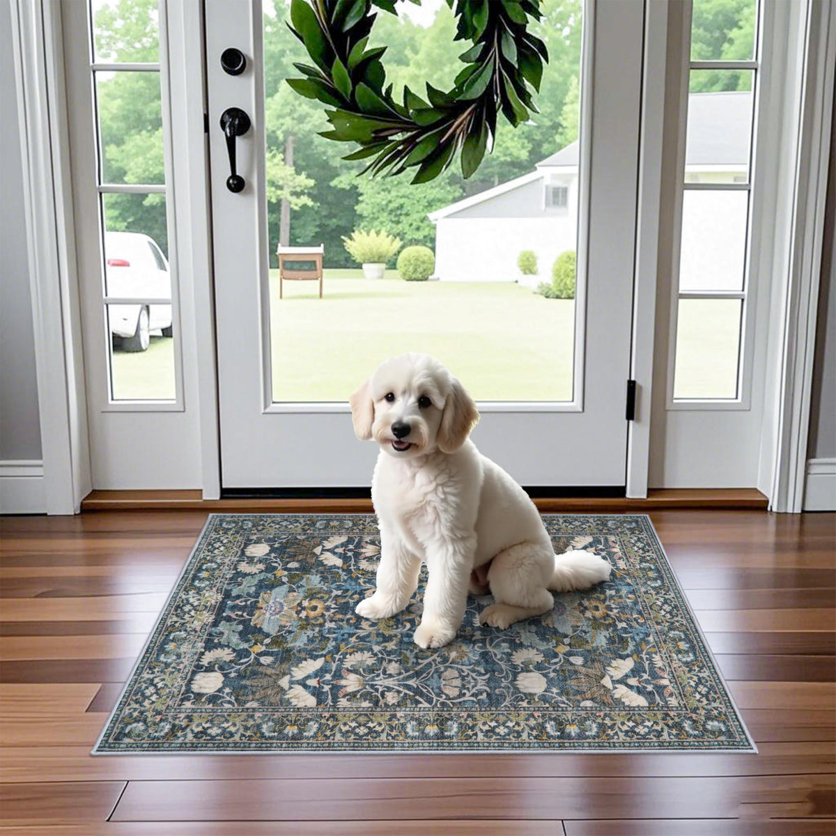 Vintage Washable Non-Slip Hallway Runner Rug, 2' x 7'