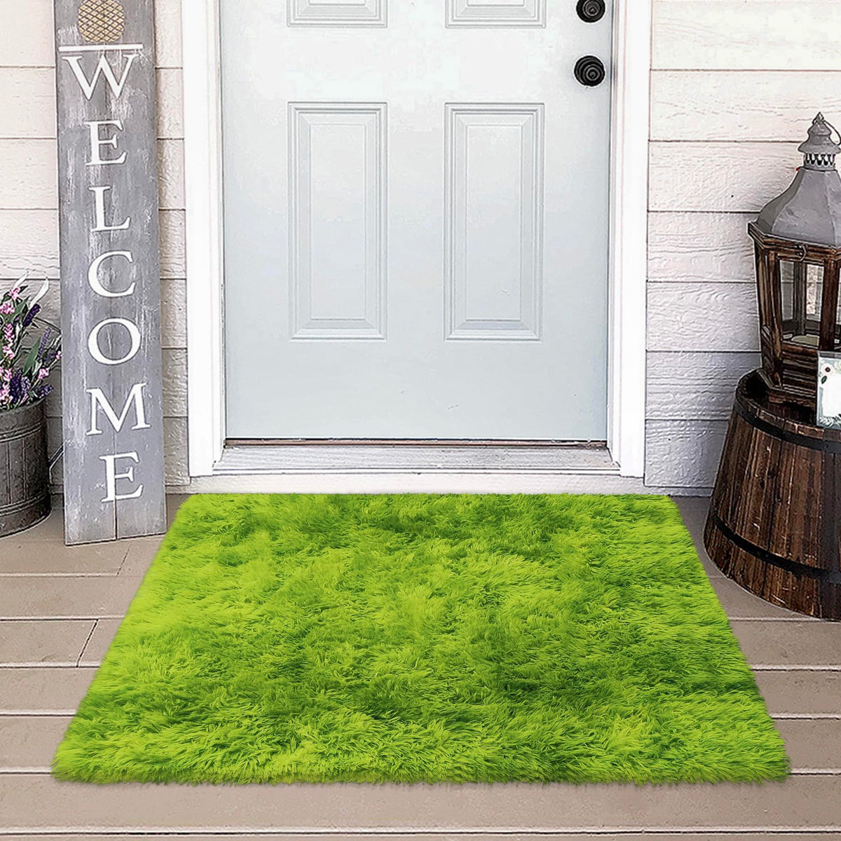 JiaoBaba Rainbow Tie-Dye Fluffy Area Rug for Kids