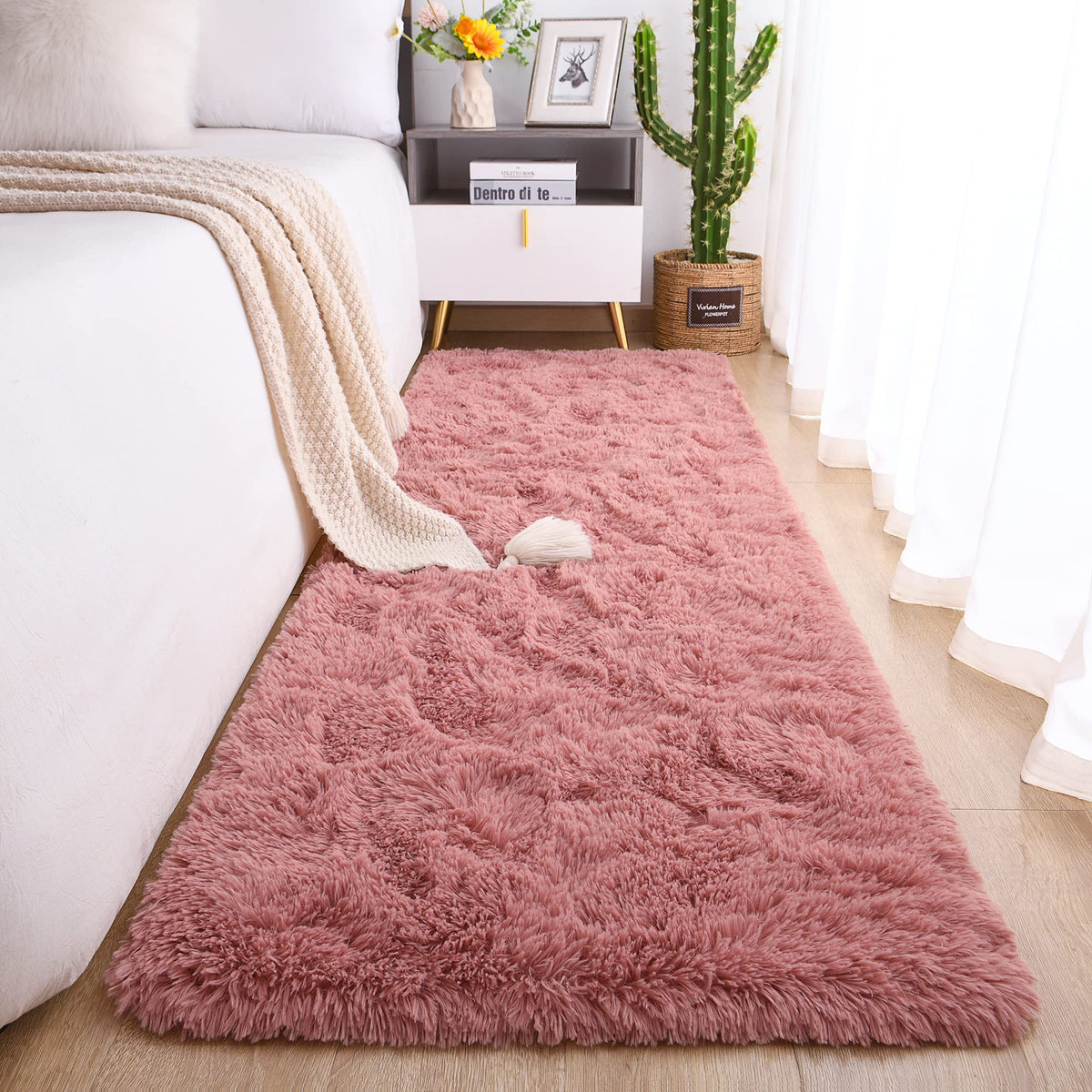 Chicrug Soft Runner Rug for Bedroom Living Room Plush Fluffy Rug 2x10