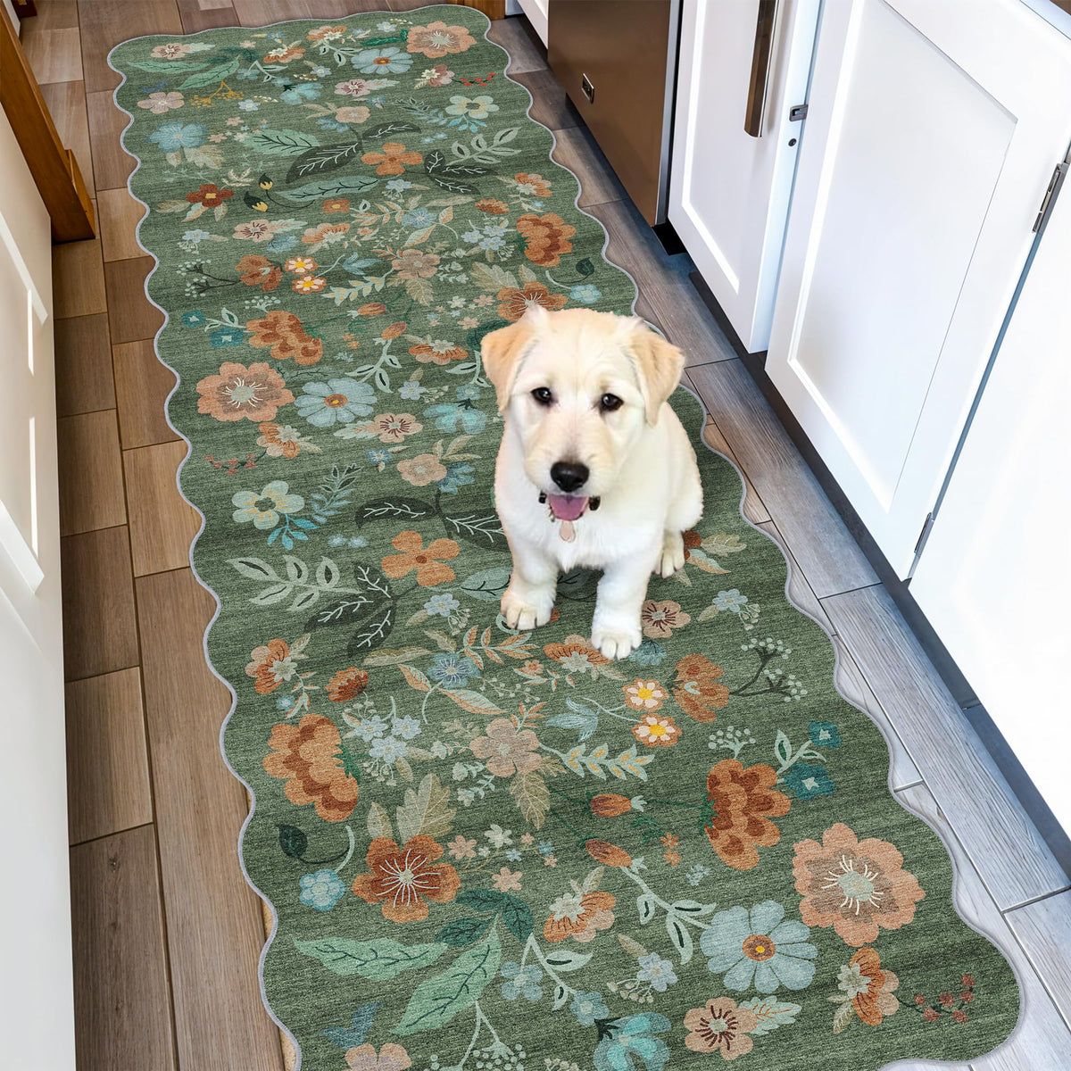 Vintage Washable Non-Slip Hallway Runner Rug, 2' x 7'