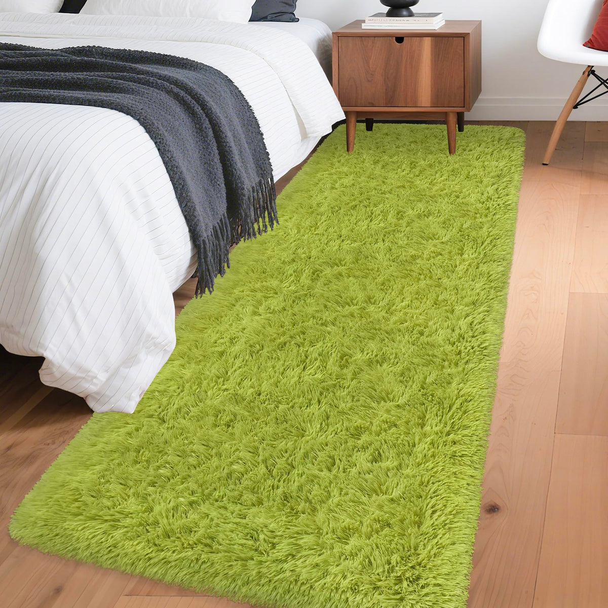 JiaoBaba Rainbow Tie-Dye Fluffy Area Rug for Kids