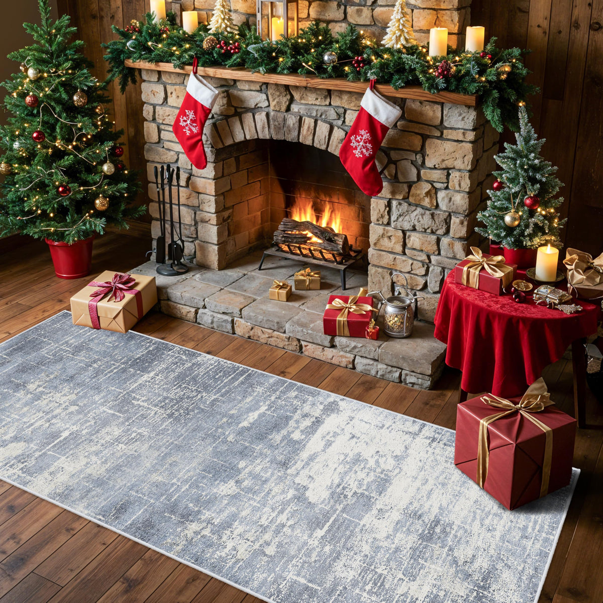 Vintage Washable Non-Slip Hallway Runner Rug, 2' x 7'