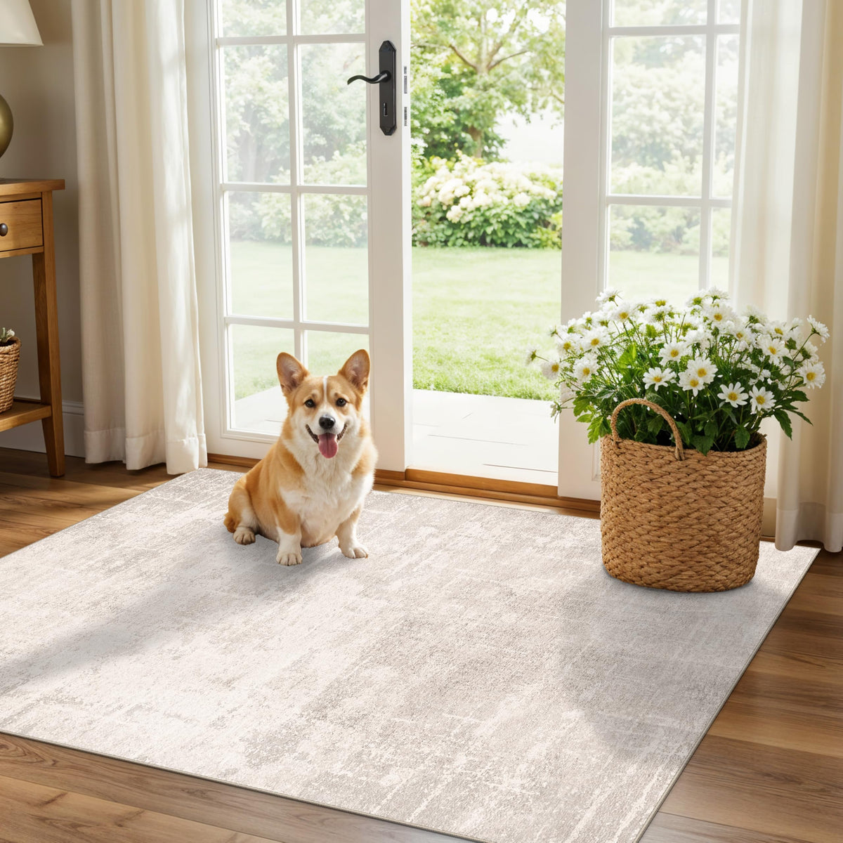 Vintage Washable Non-Slip Hallway Runner Rug, 2' x 7'