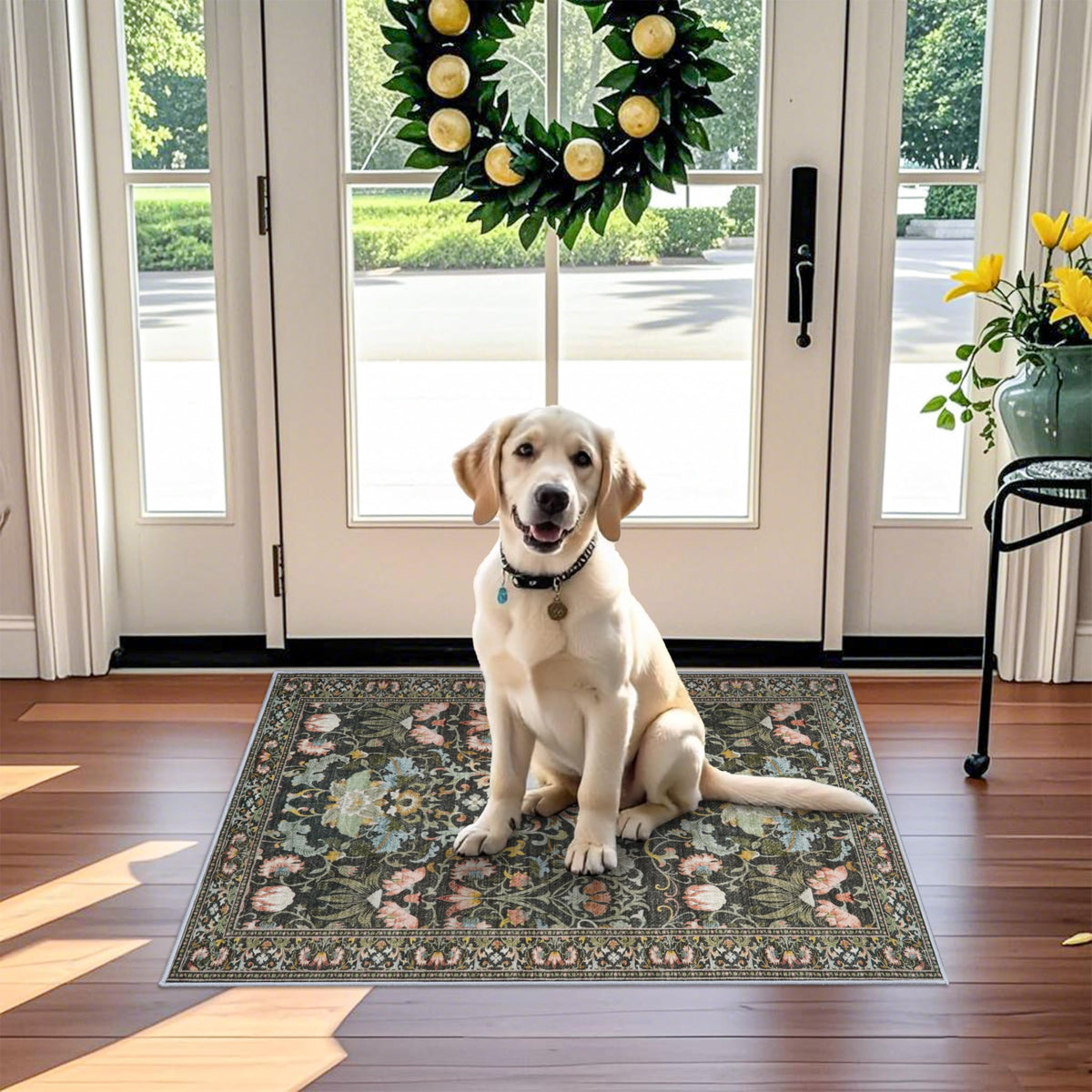 Vintage Washable Non-Slip Hallway Runner Rug, 2' x 7'