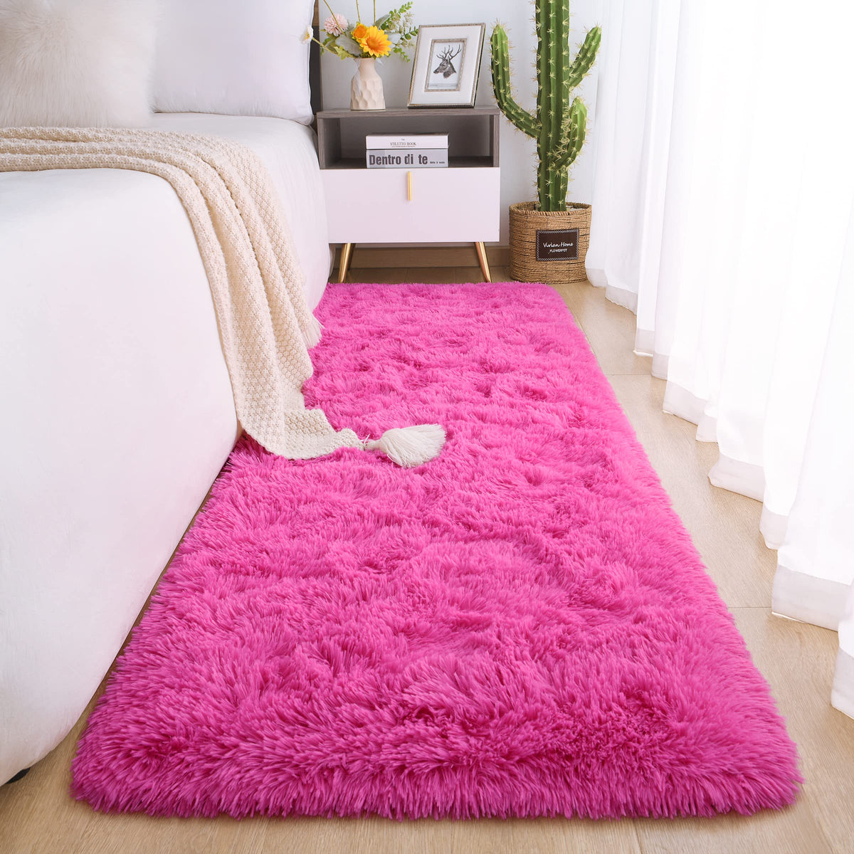 Chicrug Soft Runner Rug for Bedroom Living Room Plush Fluffy Rug 2x10