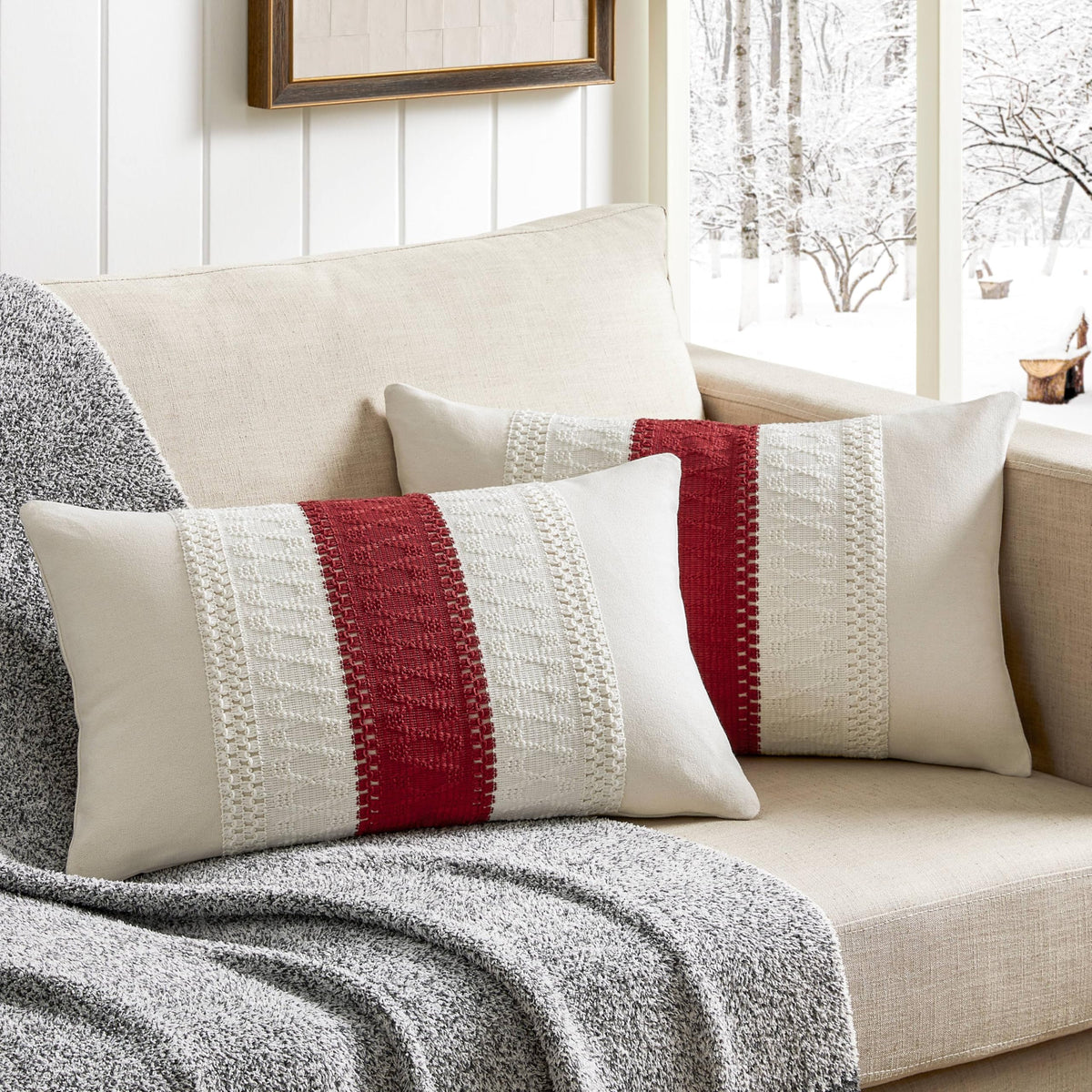 ZeeMart Contrast Throw Pillow Covers, 2-Pack Set
