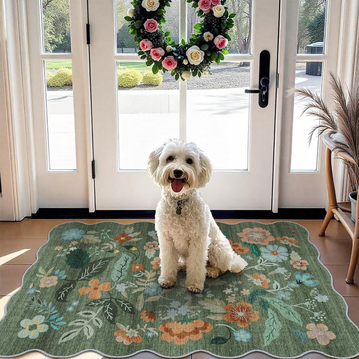 Vintage Washable Non-Slip Hallway Runner Rug, 2' x 7'