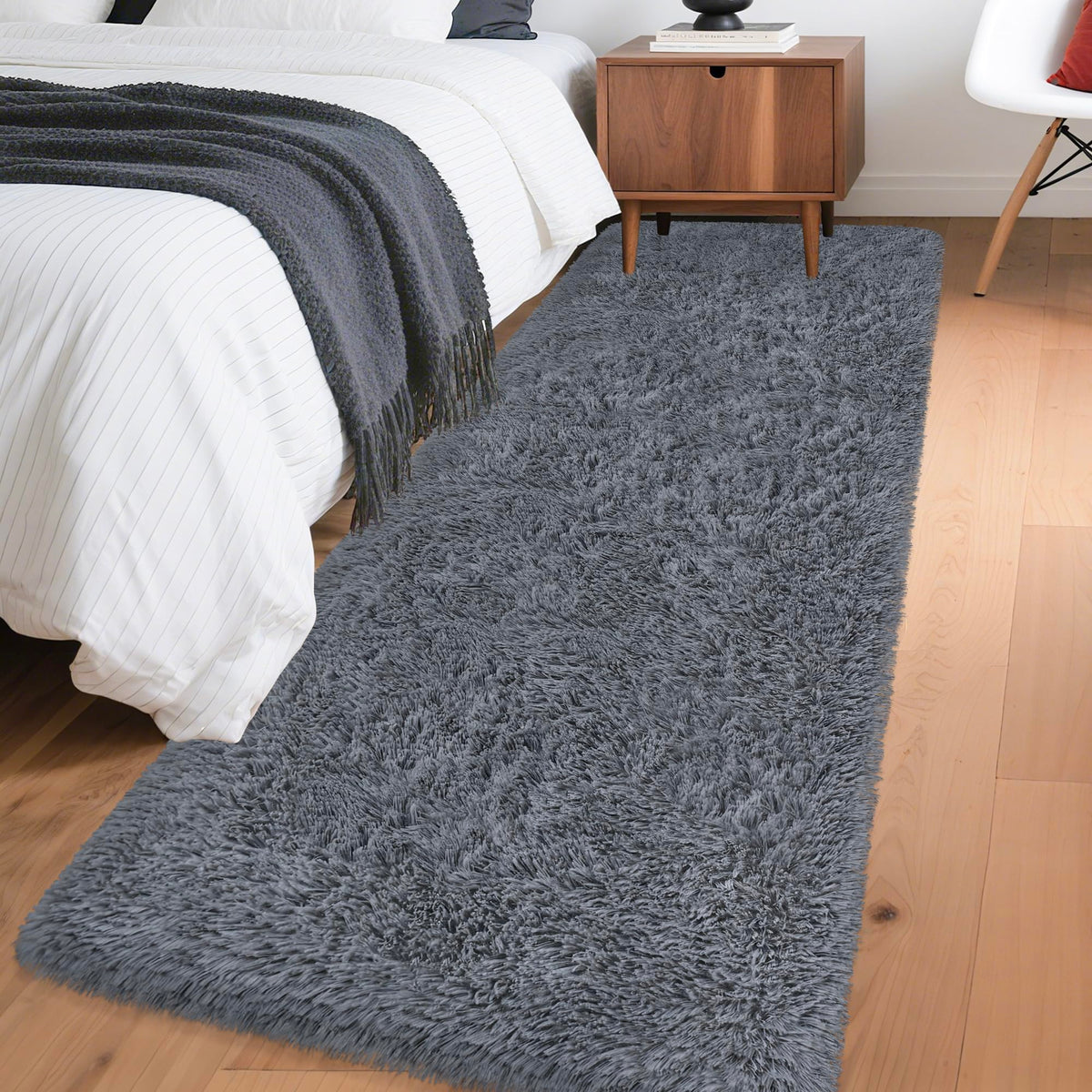 JiaoBaba Rainbow Tie-Dye Fluffy Area Rug for Kids
