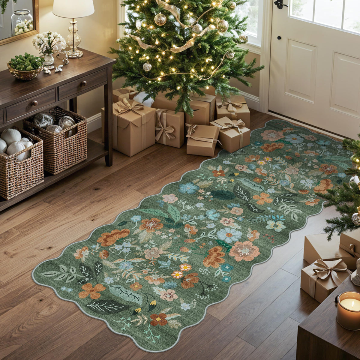 Vintage Washable Non-Slip Hallway Runner Rug, 2' x 7'