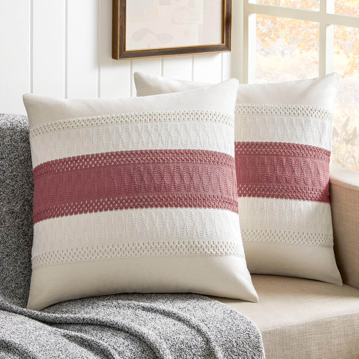 ZeeMart Contrast Throw Pillow Covers, 2-Pack Set
