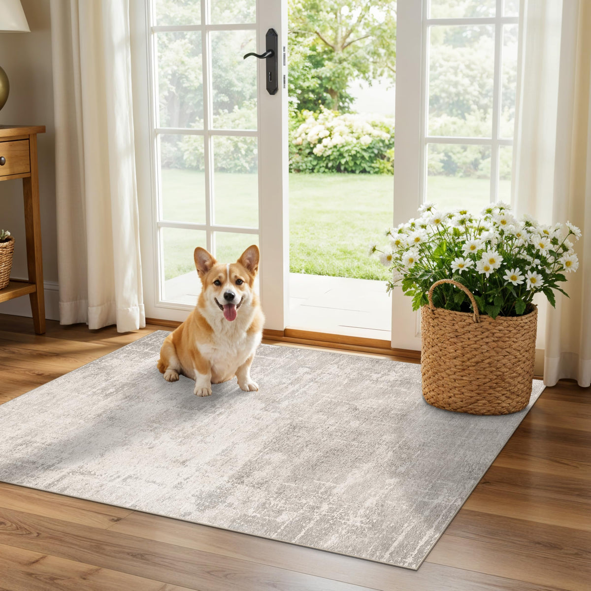 Vintage Washable Non-Slip Hallway Runner Rug, 2' x 7'
