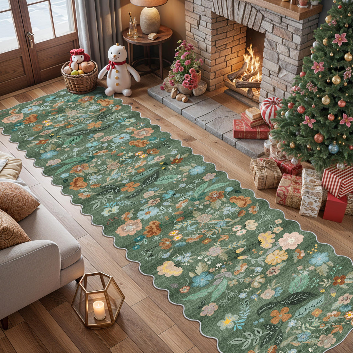 Vintage Washable Non-Slip Hallway Runner Rug, 2' x 7'