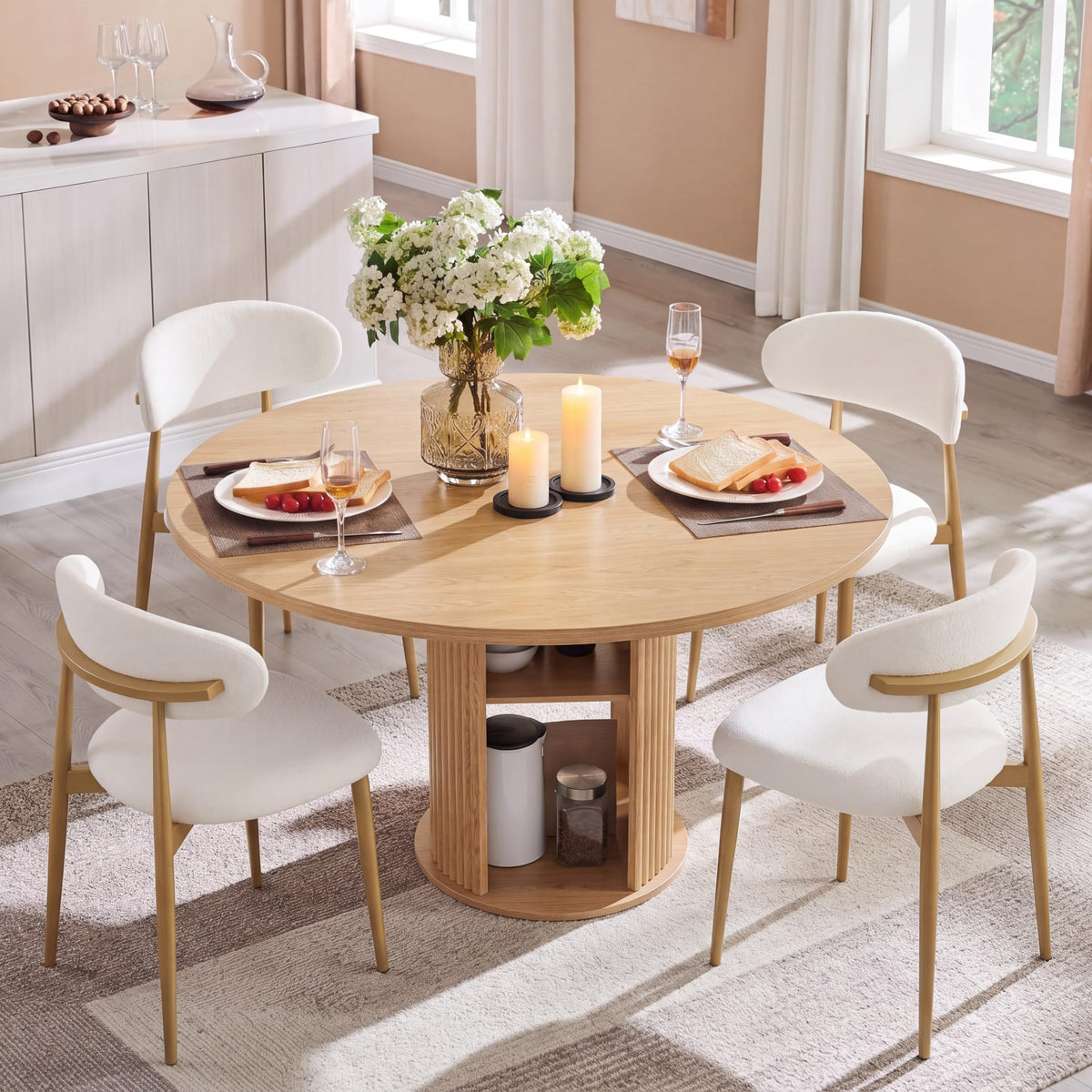 Andehomy Round Dining Table-W1162
